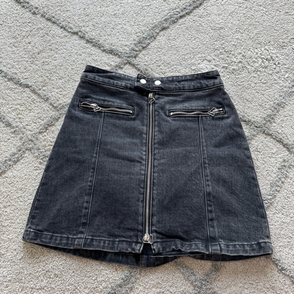 Rag & Bone Isabel Zipped Up Black Mini Skirt Size 0 - Picture 2 of 9